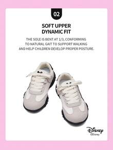 Disney 1 Pair  Collaboration Children's Sneakers, Suitable For Daily Wear, Festivals, Sports, Outdoor Activities, Comfortable, Non-Slip, Breathable (Boys' Sneakers, Boys' Skate Shoes, Children's Sneakers, Girls' Sneakers, Girls' Skate Shoes) - Grey - View 4