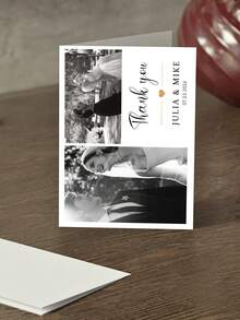 Custom Wedding Greeting Card With Envelope | Any Text And Photo, Unique Design, Perfect For Wedding Guest Gifts, Anniversary Surprises, And Elegant Celebration Notes - Style 1 - View 4