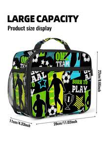 儿童午餐盒保温软袋，返校午餐袋，可重复使用保温便携午餐盒，男女通用防漏保冷手提袋 - 黑色 - 查看 3