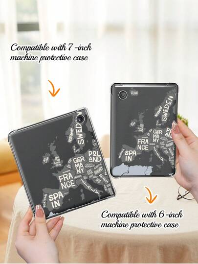 1pc Minimalist Map Pattern Protective Case For Kindle/Kobo E-Reader, Soft & Skin-Friendly Material, Classic Design, Suitable For Kobo Clara Color/Monochrome 2024, Kobo Clara 2E, Kindle 10th/11th Gen, Kindle Paperwhite 12th Gen 2024, Lightweight & Portable, Ideal For Bedtime Reading, Romantic Gift For Valentine's Day Or Eid