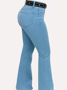Women's Plain Country Flare Jeans, Butt-Shaping, Premium Line, High Waist With Lycra, Rodeo, Horseback Riding, West - 克拉拉 - 麗莎 - 查看 3