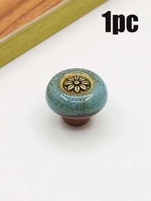 亮面豹纹陶瓷圆形橱柜拉手 - 耐用单孔拉手，安装简便，适用于衣柜、抽屉、酒柜 - 时尚梳妆台拉手（多种颜色可选） - 彩色 - 查看 15