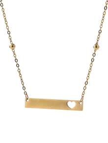 1pc Personalized Name Necklace, Stainless Steel Chain Laser Engraved Name Text Necklace, Customized Couple Name Necklace, Fashion Style Text Pattern, Couple Gift Jewelry. Valentine's Day Gift, Mother's Day Gift, Father's Day Gift. - Multicolor - View 7