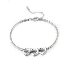 Customized Multi-Name Heart-Shaped Bracelet, Personalized Engraved Bracelet, Can Engrave 1-5 Names, DIY Couples Name Jewelry, Family Name Bracelet, Minimalist Bracelet, Silver/Gold Heart-Shaped Bracelet, Valentine's Day Gift Bracelet - Multicolor - View 10