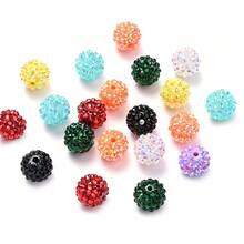 4Amazonia 5/10/20pcs Shiny Rhinestone Beads, 16mm Laurel Ball Shaped Pearls, Y2K Style Fashion Beads Suitable For Pens, Bracelets, Jewelry Making, Decorations, Crafts, Elegant Jewelry, High Quality Smooth Surface Beads - Multicolor - View 7