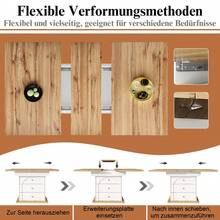 Esstisch Teleskoptisch(110-140*80cm), klappbarer Küchentisch für 4-6 Personen, Ausziehbarer Esstisch ,platzsparender Küchentisch,für Küche und Wohnzimmer,Minimalistisches Schranktür-Design,weiß - Naturel + Blanc + MDF - Voir 3