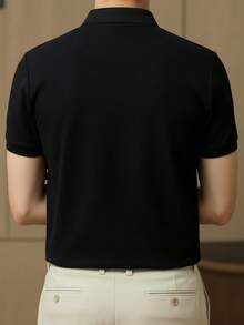 ALTZTAR Men's Casual Polo Shirt With Minimalist Printed Design, Suitable For Everyday Wear - Black - View 2