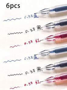 3pcs/Set, 0.38mm, Quick-Drying Ink Pens, Black/Blue/Red - Ideal Pens For Exams And Office, Fine Tip, Suitable For Writing, Back To School Essential - Multicolor - View 15