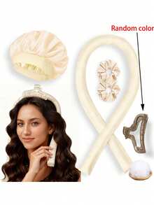 Set de 5 rizadores de cabello de esponja, peinado fácil durante la noche. Cabello rizado natural y esponjoso sin daño por calor. Incluye gorro de dormir de seda. Apto para cabello corto o largo, todo tipo de cabello. Set portátil. ¡Adiós a los permanentes dañinos! - Multicolor - Ver 12