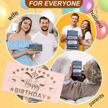 1pc Creative DIY Foldable Red Envelope (With Envelope Bag), Birthday Theme, Ceremonial Surprise Cash Envelope, With Envelope, DIY Creative Foldable Gift Red Envelope, Unisex - Multicolor - View 2