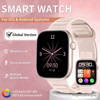 LIGE 时尚多功能智能手表，防水设计，适合日常佩戴，具备多种运动模式、天气预报、闹钟提醒、来电通知、音乐播放和活动追踪功能。一款适合积极生活方式的多功能智能手表。