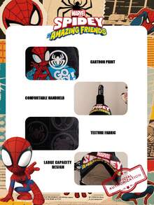 Marvel 1个漫威官方授权蜘蛛侠图案单肩包，男童休闲斜挎包，轻便可调节肩带胸包，卡通零钱包，适合男孩、年轻粉丝、学生，完美适用于日常上学、户外玩耍、主题公园游玩、假期旅行，方便携带零食。 - 黑色 - 查看 10