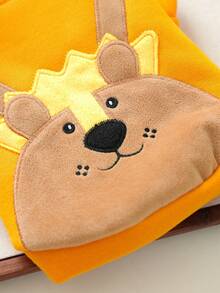 1 bộ quần áo thú cưng, quần áo cho chó mèo, áo hoodie hoạt hình dễ thương, thoải mái cho chó con và chó nhỏ - hình sư tử - Màu vàng - Xem 8