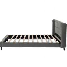 Bases e fundações de camas - Cinza + Veludo + 180cm*200cm - Ver 8