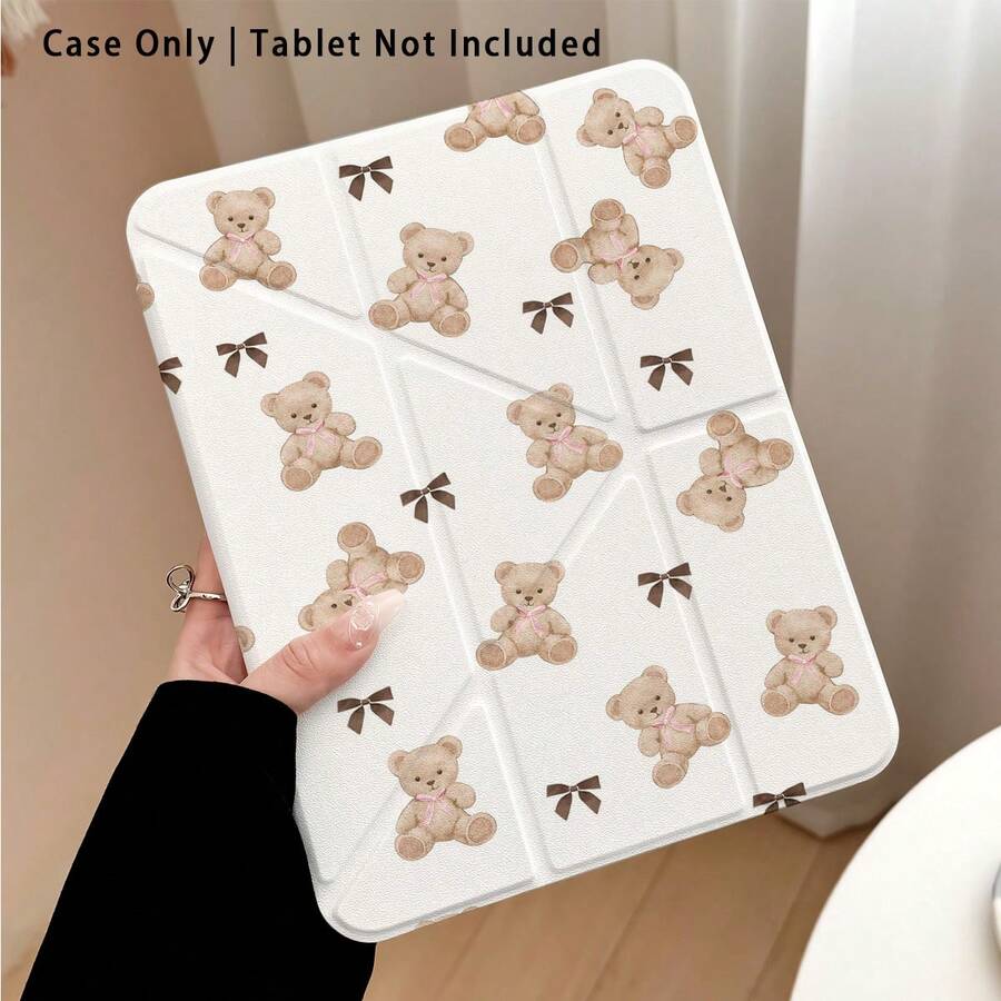 可爱小熊元素蝴蝶结亚克力平板保护套，兼容华为Matepad SE 11/Matepad 11/Matepad Pro 11英寸、12.2英寸/Matepad Air 12英寸，荣耀平板8/9/10，荣耀GT 11.5英寸/X7/X8A/X9/X8Pro/X9Pro/V9/V8 Pro，苹果第十代/11 2025 (A16)，A9/A9+/A11/S11/S10 FE，春季礼物 - 彩色 - 查看 1