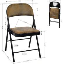 sillones para recamaraFurnitureR Paquete 4 Sillas Plegables con Marco Metal y Asiento Acolchado Tapizado Tela Gamuza Juego Sillas Plegables para Fiestas en el Hogar y la Oficina Vintage Tela Marrón - Marrón vintage - Ver 3