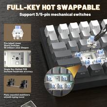 ATTACK SHARK X820 Ultra 75% Wireless Gaming Mechanical Keyboard Hot-Swappable Gasket Mount RGB Backlit BT/2.4G/Wired Custom Keyboard With Smart TFT Display&Knob QMK Driver - Multicolor - View 8