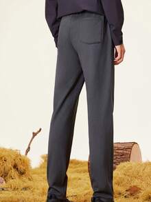 CAMEL CROWN Herren Outdoor Lässig Hose mit Fleecefutter, neuer Herbststil, Arbeitshose Tactical, Wanderhose Softshell Bergsteigerhose - Tintengrau - Übersicht 4