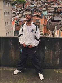 Men's DRILL Techwear Track Jacket Hooded Drawstring Functional Windbreaker Soccer Football Training Athletic Coat - 8965黑白上衣 - 查看 2