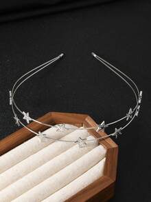 1pc/2pcs Double Layer Star Zinc Alloy Versatile Cute Headband, Bohemian, Valentine's Day, Ethereal, Sweet Minimalist Hair Accessory - Multicolor - View 4