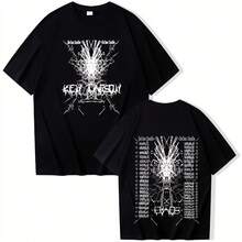 Ken Carson Chaos World Tour Cotton T Shirt Men Women Hip Hop Tee Short Sleeve Tshirt Summer Oversize - 黑色 - 查看 1