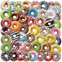 50 Pieces Transparent INS Cartoon Donut Stickers - Waterproof Clear PET Handbook Materials & Decorative Decals For Guitars - 50PCS - View 10