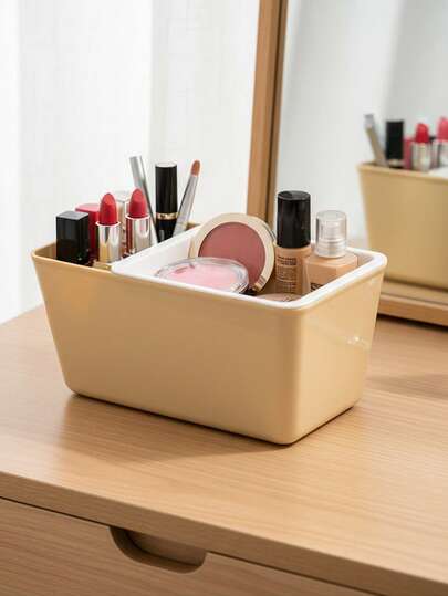 家用双层收纳盒，方形化妆品收纳盒，适用于家居用品
