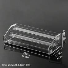 梯形透明桌面展示架 亚克力指甲油展示架 多层塑料徽章收纳架 - 彩色 - 查看 8