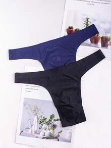 6-Piece Men's Ice Silk Thong - Low Waist, Semi Transparent, Invisible G-Shaped Underwear, Comfortable And Breathable - Mixed Colors - View 5