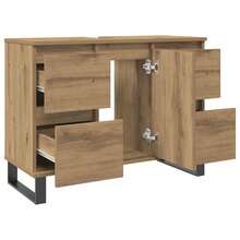 vidaXL Waschbeckenunterschrank Artisan-Eiche 80x33x60 Cm Holzwerkstoff - Giallo - Visualizzare 8