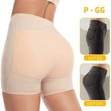 Calcinha Short Levanta Bumbum Aumenta - Enchimento Bunda - Bege - Visão 5