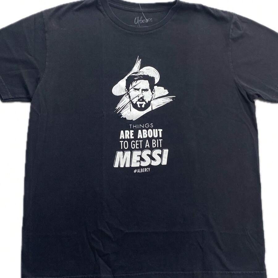 Lionels Messis Argentina All Time Goal Scorer T Shirt Size Small Oversized Black. - 黑色 - 查看 1