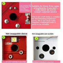 50个实用型机械键盘轴体，DIY热插拔十字轴，清脆的点击声和静音效果，是游戏玩家的理想之选，免费赠送键帽和拔轴器 - 彩色 - 查看 7