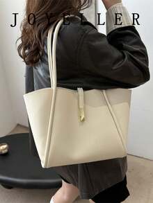 Nuevo bolso de hombro versátil de mujer de unicolor de lujo - Blanco - Ver 5