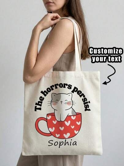 1 st. anpassad tygväska, unik design (foto, landskap, illustration), vikbar, stor kapacitet, lätt, snygg, personlig tygväska, axelväska, avslappnad shoppingväska. Shoppa tillbaka till skolan.