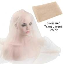 Malla de encaje suizo para manualidades de pelucas, gorros de peluca superiores invisibles de 0,91 y cierres frontales, perfecta para extensiones de cabello de pelucas personalizadas - Marrón claro - Ver 8