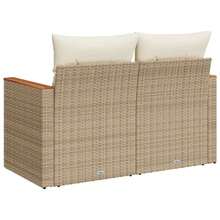 vidaXL 2-Sitzer Garten-Sofa Mit Kissen, Beige Polyratten - Beis - Ver 6