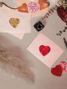 500 pièces/rouleau Autocollants en forme de cœur brillants, étiquettes d'amour pour mariage, fête des mères, anniversaire, Saint-Valentin, emballage de cadeaux d'anniversaire, décoration d'enveloppe, artisanat DIY, scrapbooking, décoration de compte à la main, rentrée scolaire, fête, faveurs - amour - Voir 9