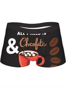 "All I Need Is Chocolate" Men'S Boxer Briefs - Novelty Underwear, Comfortable Stretch, Unique Graphic Print, Perfect Gift For Chocolate Lovers, Birthday, Valentine'S Day, Christmas, Funny Boxers For Men, Mens Casual Boxer Shorts, Boxer Briefs For Me - 彩色 - 查看 4