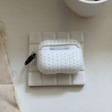 Minimalist Cartoon White Background Black Polka Dot Music Note Black Cat With Hanging Loop Earphone Case Suitable For AirPods Pro 2, Cute Apple 4, Minimalist 3 New Version 1/2 Generation, Women Earphone Protective Case - Black and White - View 4