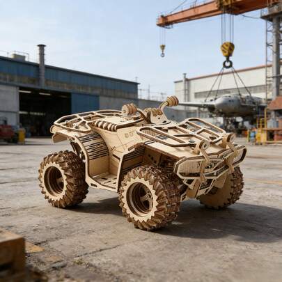 3D木制拼图玩具模型套装，417片沙滩车，用于搭建木制结构工艺品，越野木制组装，独特礼物，适合各种节日、生日礼物，拼图爱好者的必备之选，可用作桌面/书架装饰