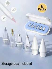 6pack Metal Nib Gift Box, Suitable Compatible With Apple To Replace The Nib, Compatible With Apple Pencil 2nd Generation And 1st Generation /Pencil Pro, Fine Metal Nib /Apple Pencil USB C Wear-Resistant Precision Control Nib Set, Suitable For Sending Mother, Family, Friends, Birthday And Holiday Gift Boxes. - Multicolor - View 2