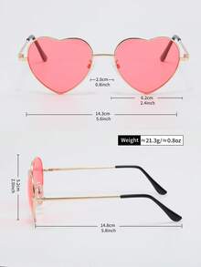 新款金属心形时尚眼镜，街头风百搭眼镜，情侣礼物，情人节必备礼物，派对配饰 - 彩色 - 查看 7