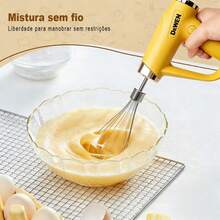 Electric Egg Beater With Stainless Steel Kitchen Mixer For Drinks, Whisk, Eggs, Cream, Portable Whisk - 彩色 - 查看 6