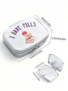 药丸图案药盒，药丸字母图案，便携式药丸收纳盒，迷你金属收纳盒，便携式珠宝药盒，个性化创意礼物，领结，护士帽，药瓶图案，适合旅行、户外活动、放入包袋、口袋，可用作婚礼礼物、礼品和接待装饰，独特的装饰旅行收纳盒，母亲节礼物，送给朋友的礼物，护士礼物 - 彩色 - 查看 10