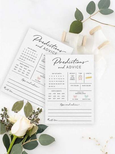 10/20张新生儿性别预测及祝福卡，适合新生儿派对游戏，祝福准爸妈，婴儿派对用品