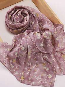 梦幻系列柔软透气印花穆斯林头巾披肩，春夏款 - 彩色 - 查看 11