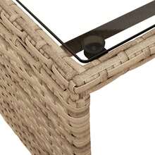 vidaXL L-Förmiges Gartensorfa Mit Tisch Und Kissen, Beige Polyratten - Beige - Visualizzare 9