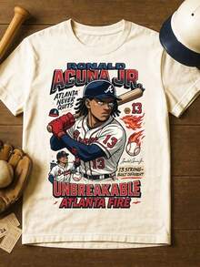 RonaldAcua Jr Braves Shirt Anime Bootleg Style Retro Baseball TeeVintage 90s Collector Graphic Sweatshirt Gift For Fans - 白色 - 查看 1