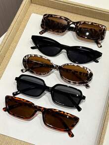 5 piezas de estampado de leopardo negro y gris